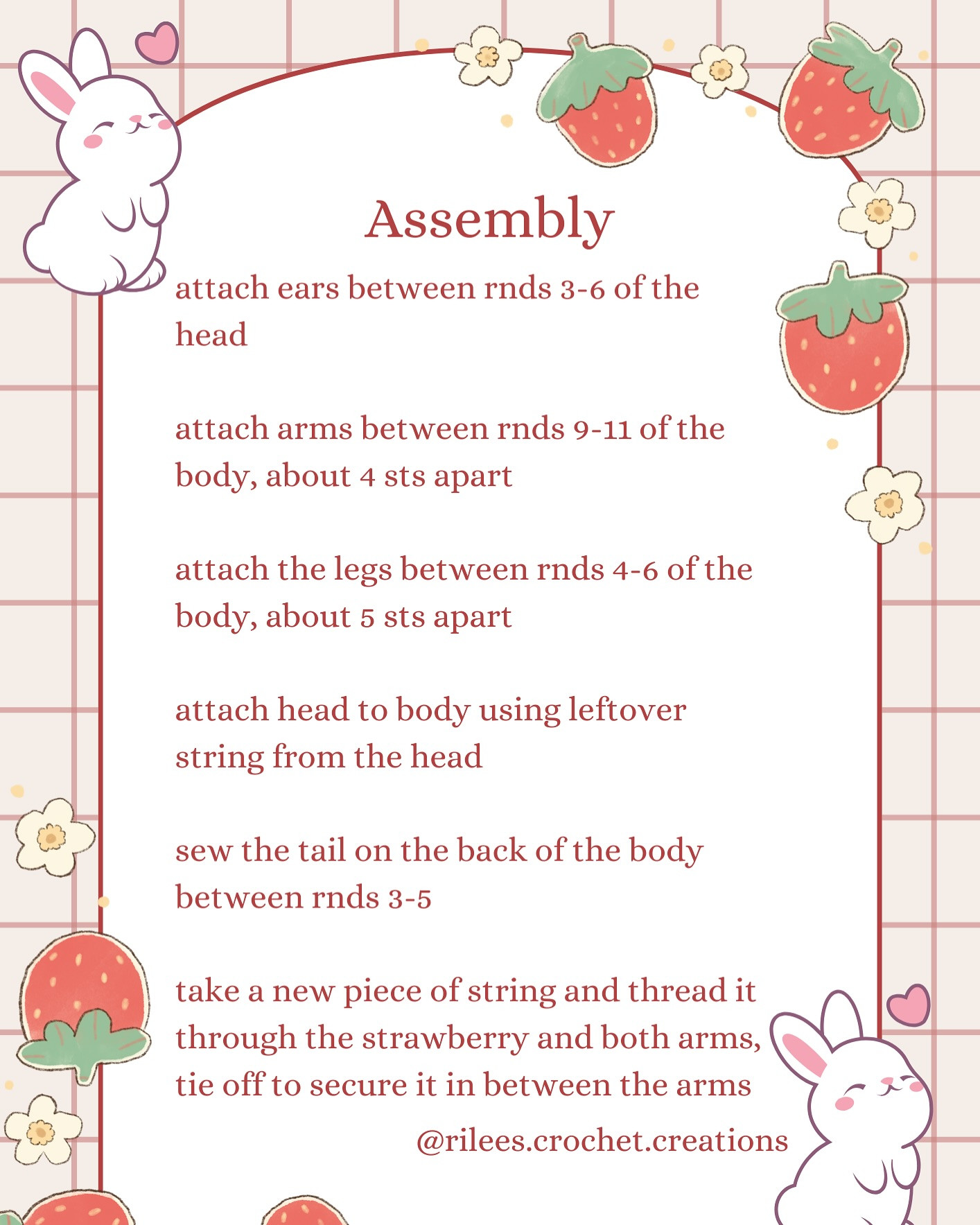 Free Crochet Pattern: Strawberry Bunny 🍓🍫Strawberry Bunny🍫🍓