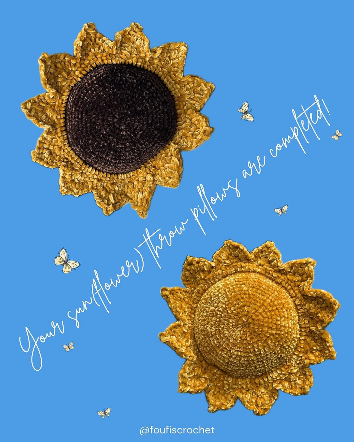 Free Crochet Pattern: Sunflower Throw Pillow