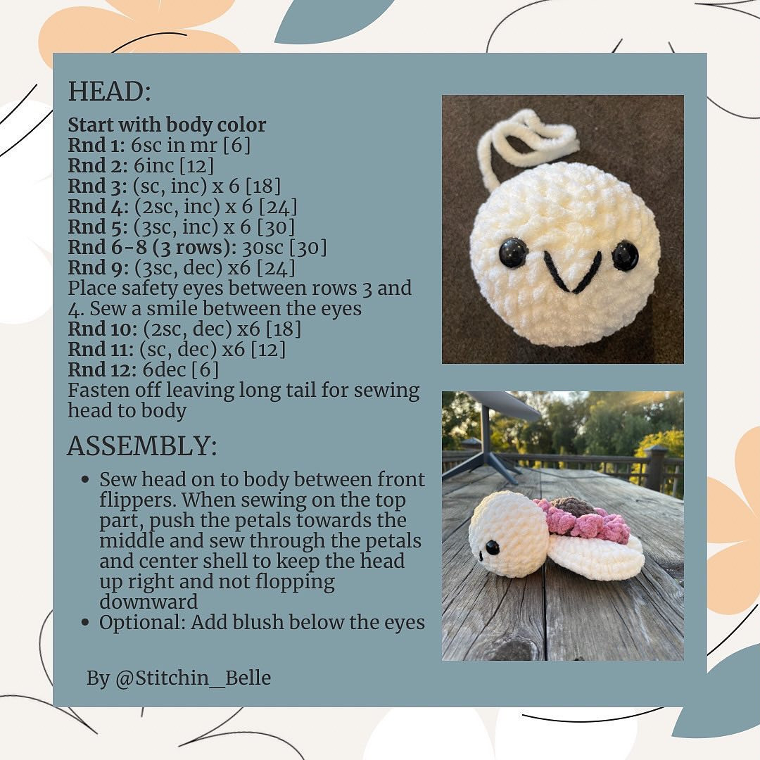 Free Crochet Pattern: Sunny the Floral Turtle Amigurumi