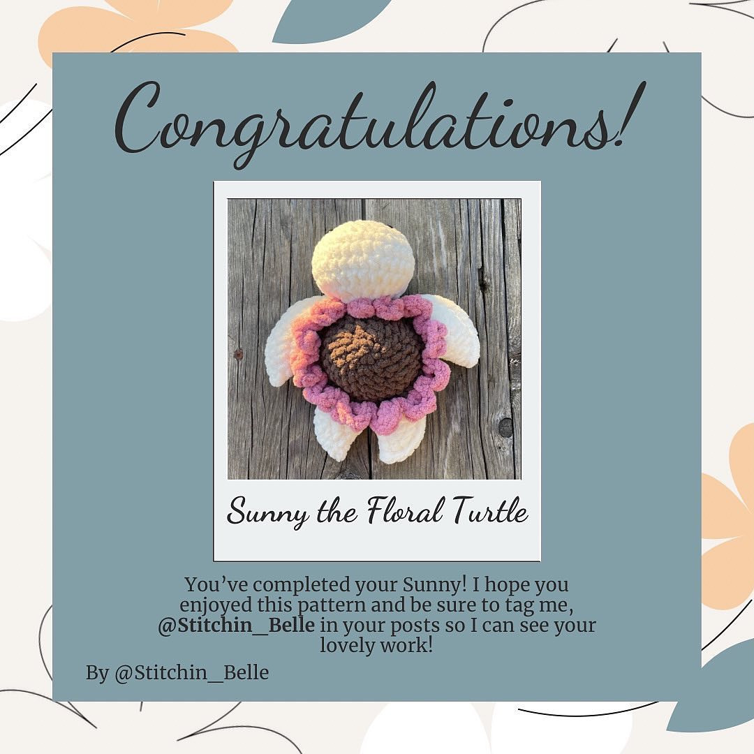 Free Crochet Pattern: Sunny the Floral Turtle Amigurumi