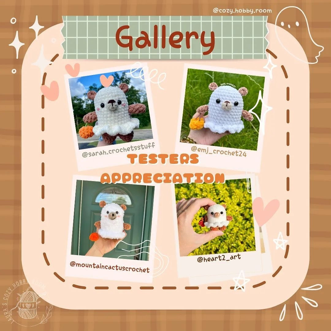 Free Crochet Pattern: Teddy Ghost Bear Amigurumi