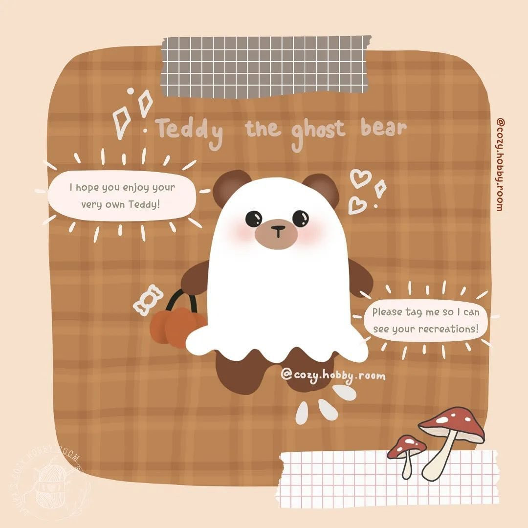 Free Crochet Pattern: Teddy Ghost Bear Amigurumi