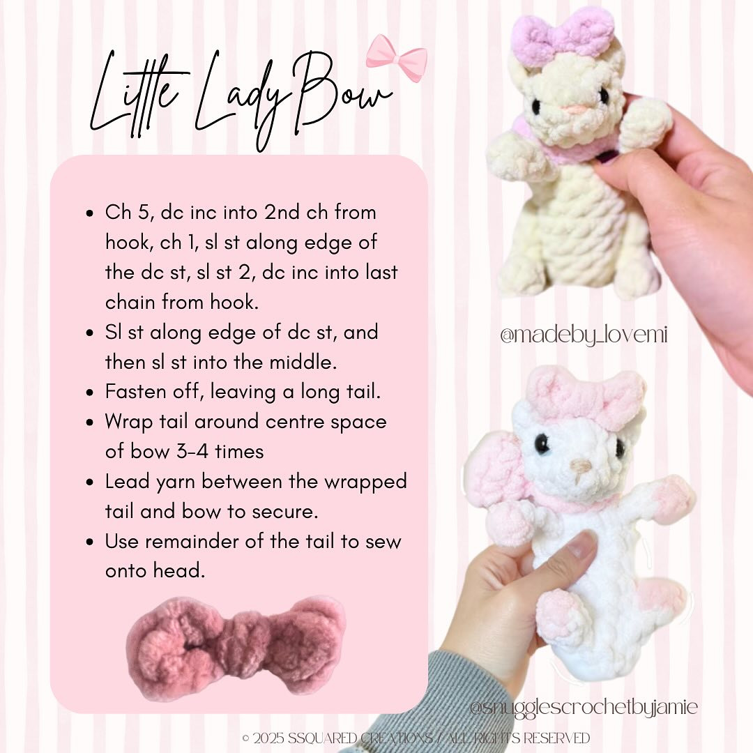 Free Crochet Pattern: Teenie Valentine Bows