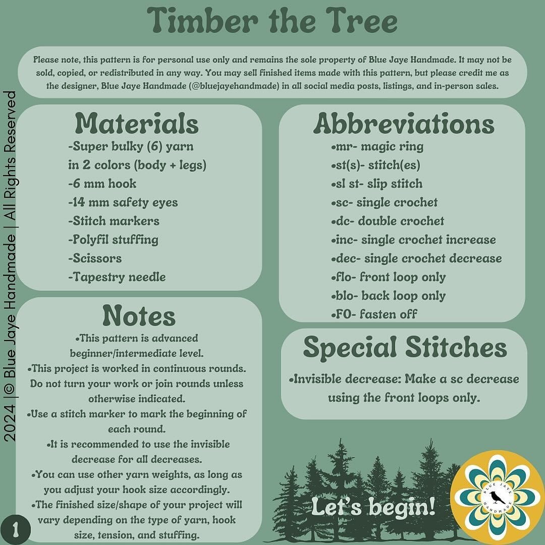 Free Crochet Pattern: Timber the Tree Amigurumi