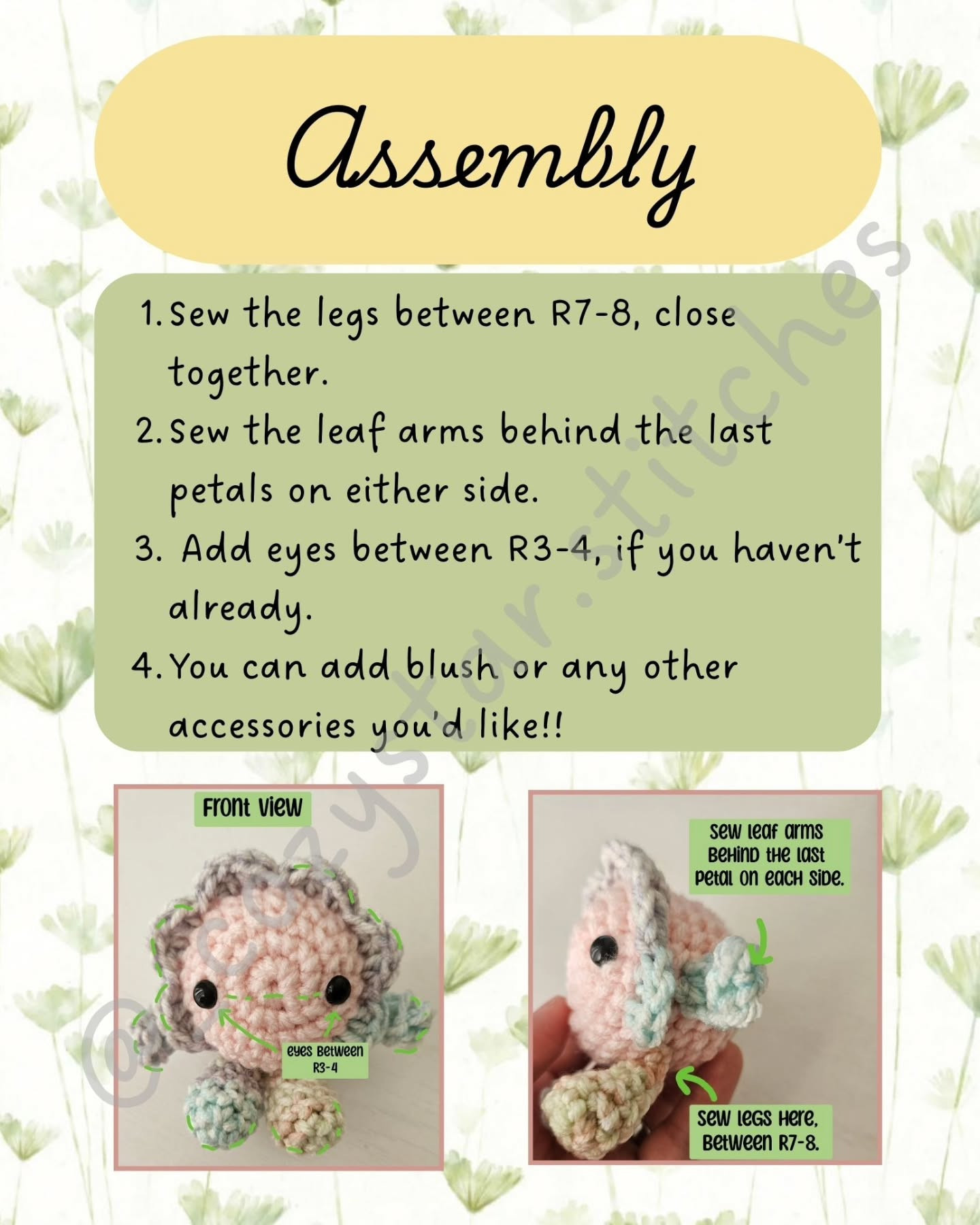 Free Crochet Pattern: Tiny Flor Pal Amigurumi