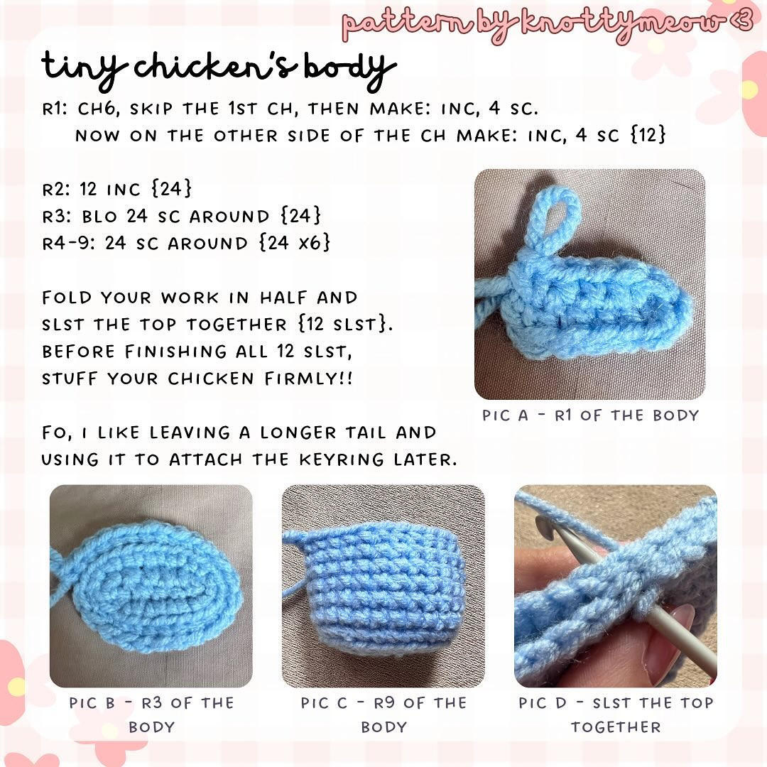 Free Crochet Pattern: Tiny Stardew Valley Chicken Keychain