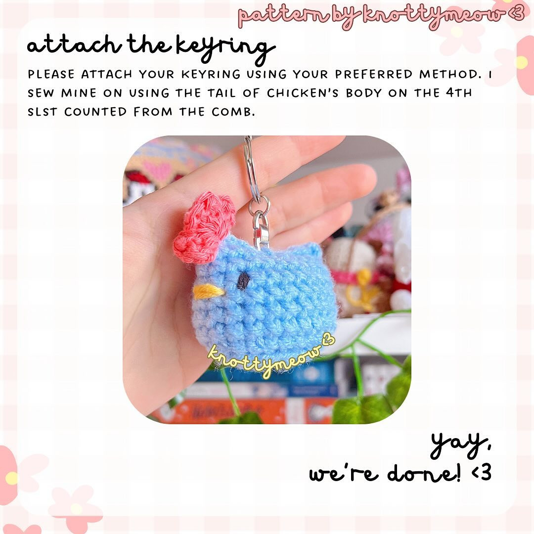 Free Crochet Pattern: Tiny Stardew Valley Chicken Keychain