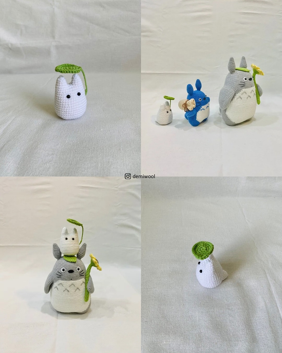 FREE Crochet Pattern: Tiny White Totoro Amigurumi