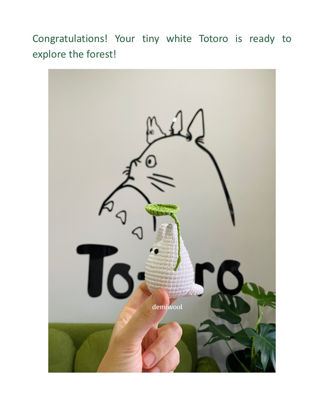 FREE Crochet Pattern: Tiny White Totoro Amigurumi