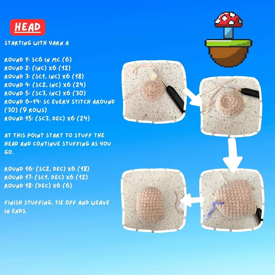 Free Crochet Pattern: Toad Mushroom Man