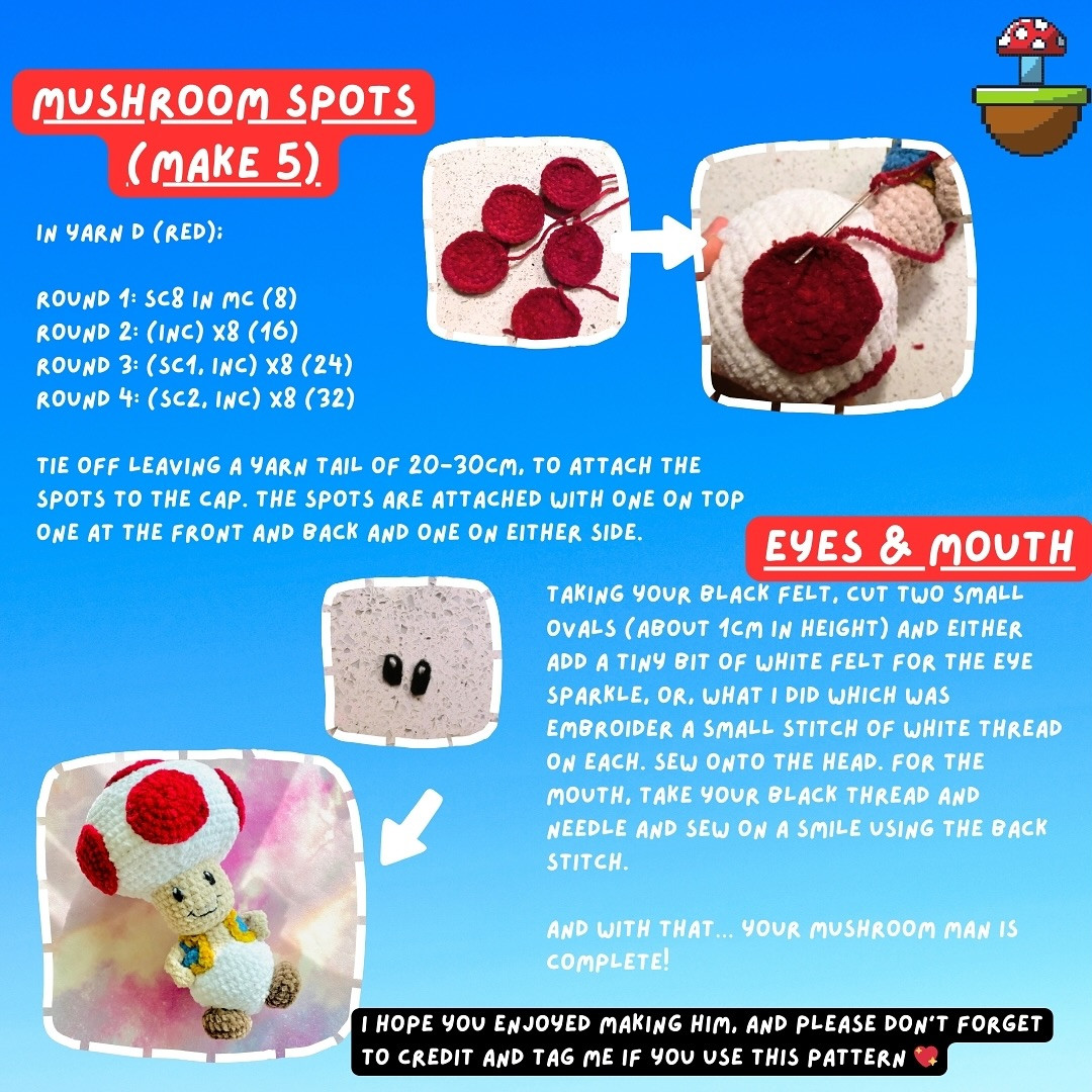 Free Crochet Pattern: Toad Mushroom Man