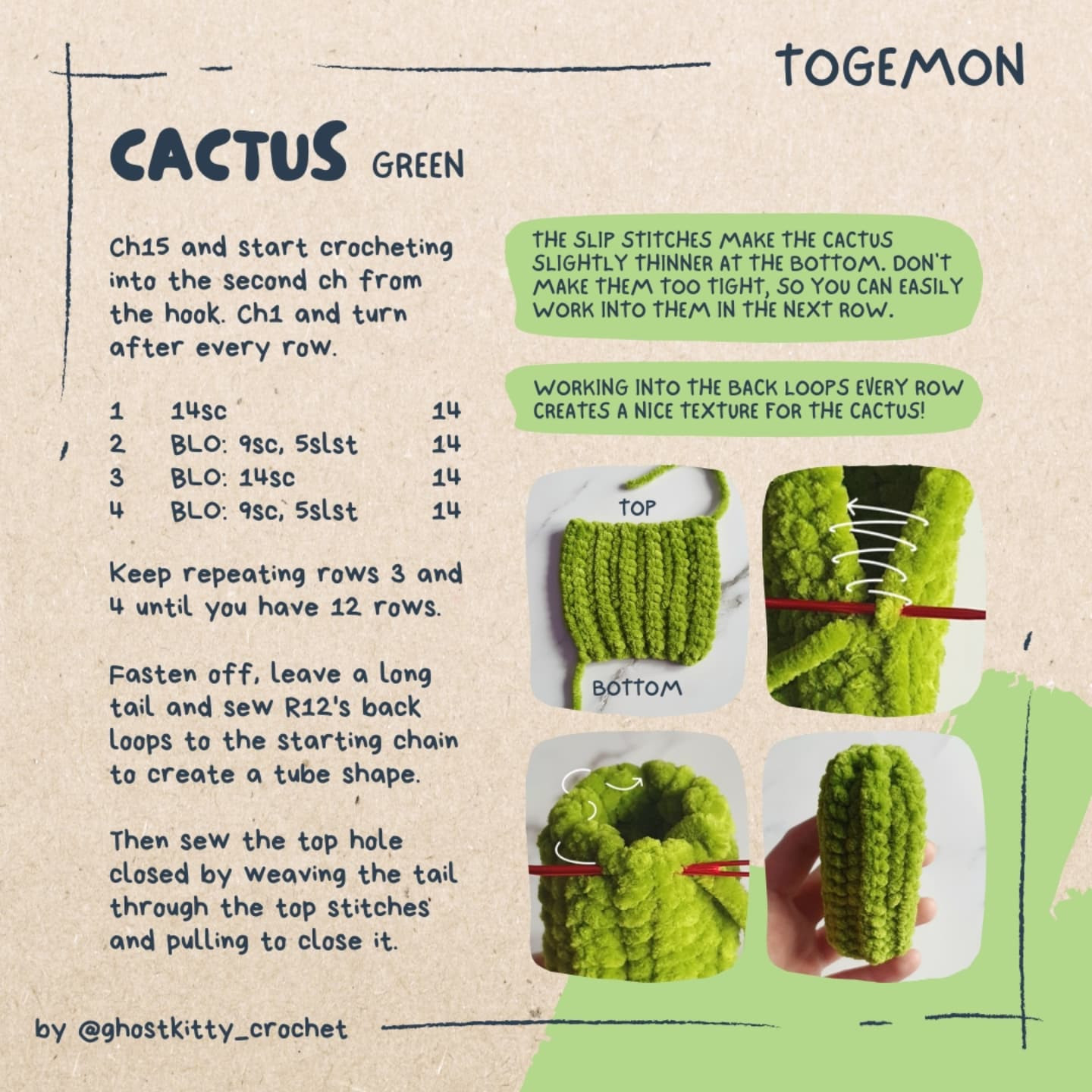 Free Crochet Pattern: Togemon in a Pot