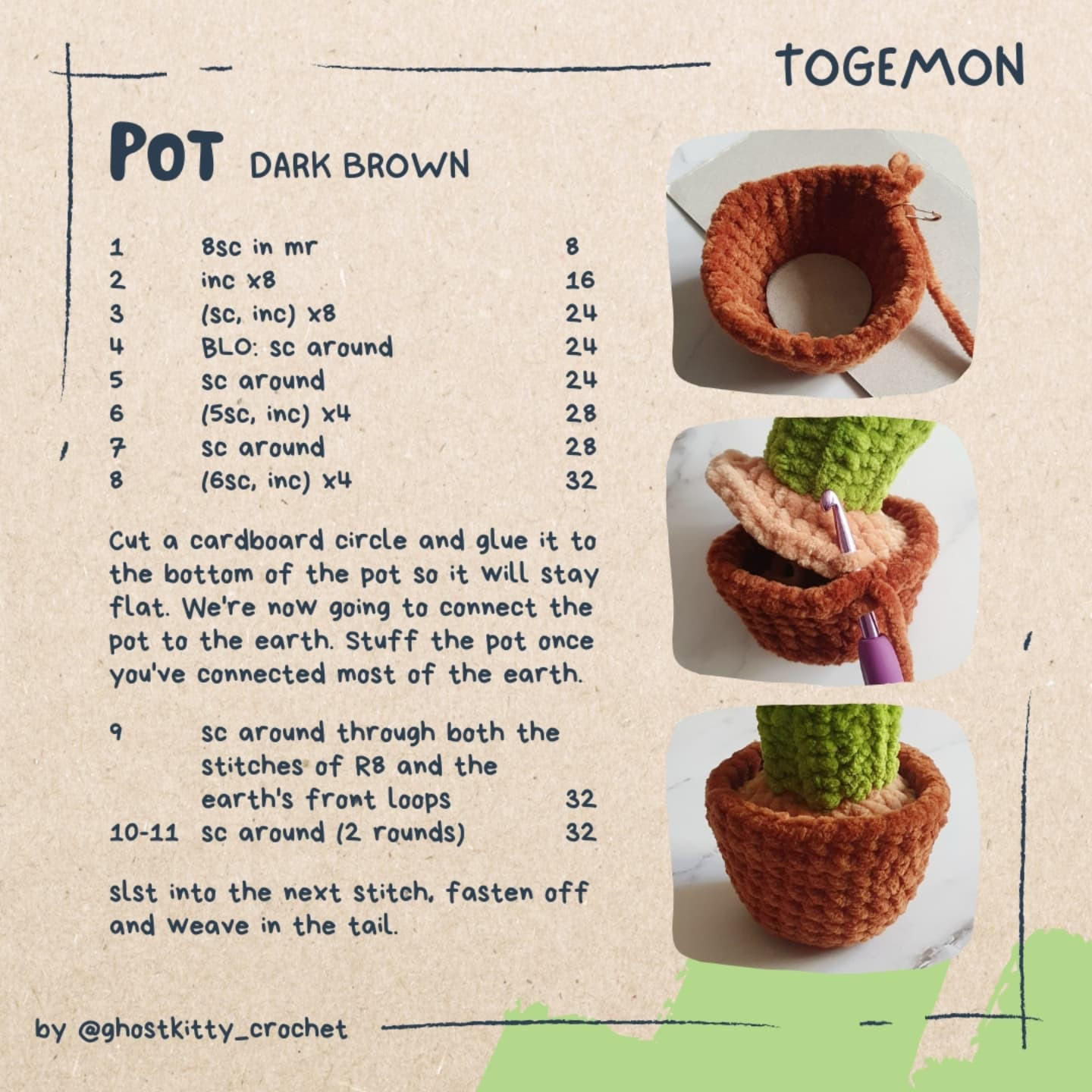 Free Crochet Pattern: Togemon in a Pot