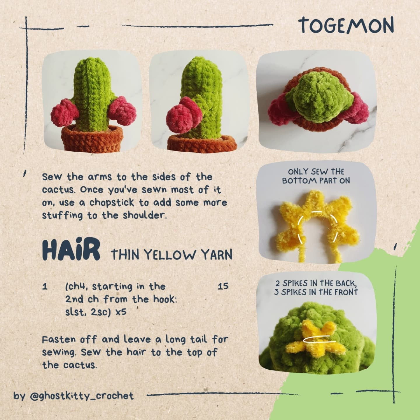 Free Crochet Pattern: Togemon in a Pot