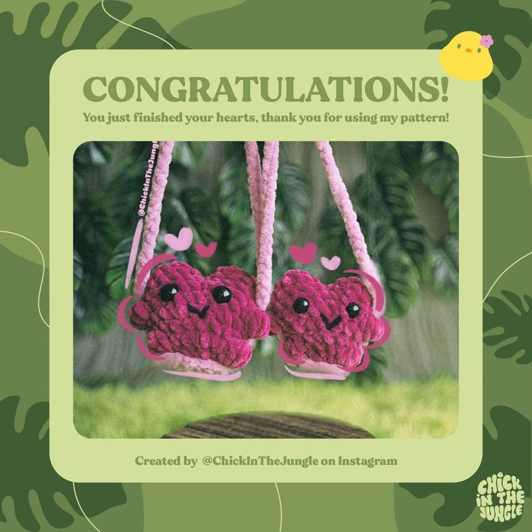 Free Crochet Pattern: Two Hearts on a Swing