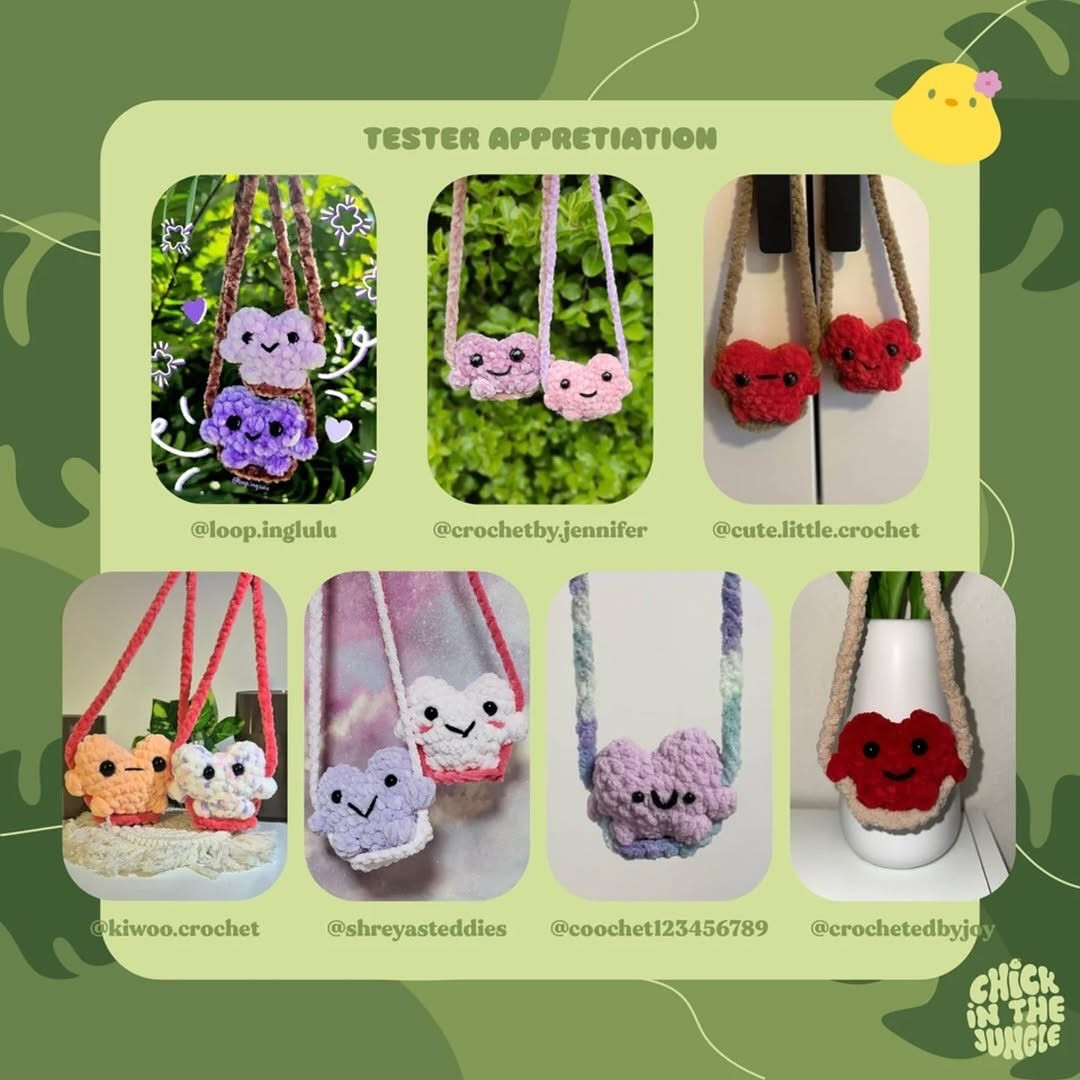 Free Crochet Pattern: Two Hearts on a Swing