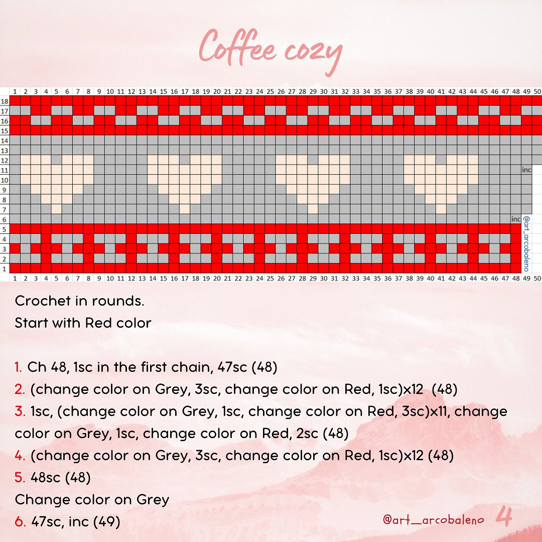 Free Crochet Pattern: Valentine's Coffee Cozy Valentine's