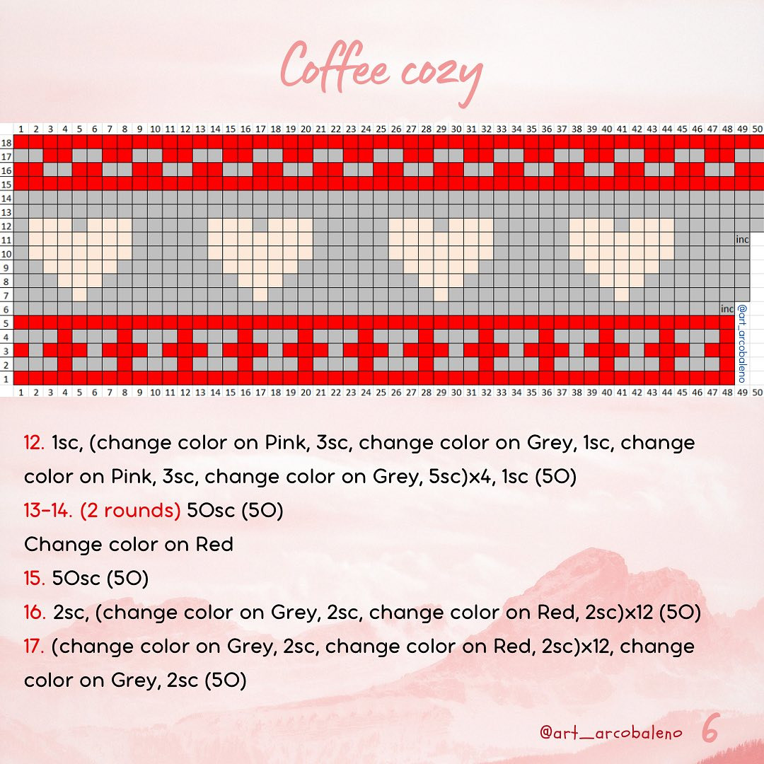 Free Crochet Pattern: Valentine's Coffee Cozy Valentine's