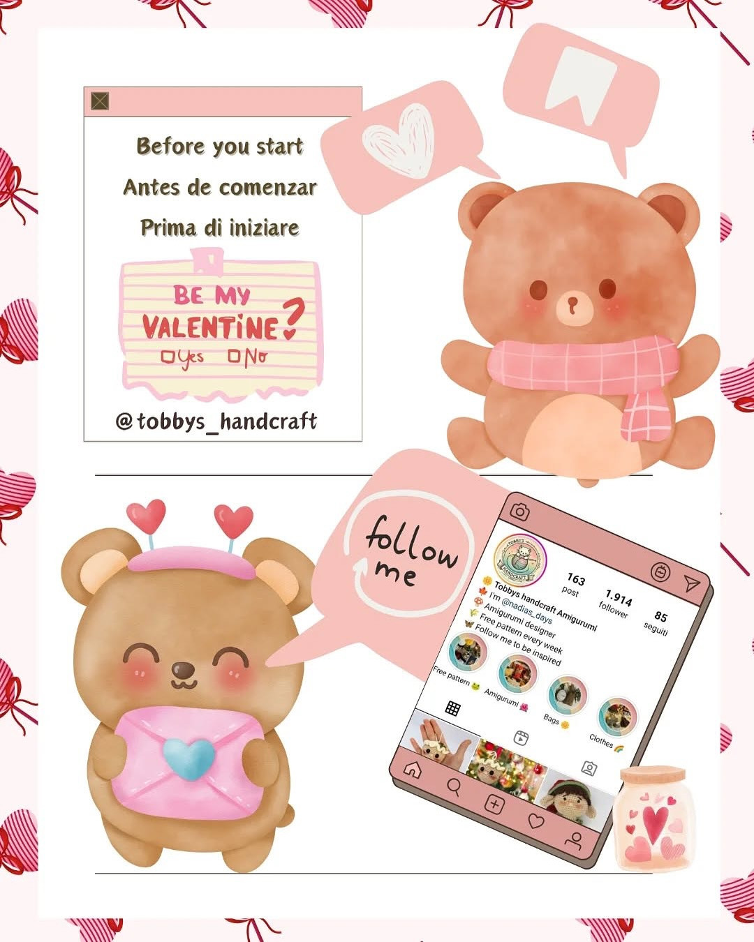 Free Crochet Pattern: Valentine's Day Hearts pattern