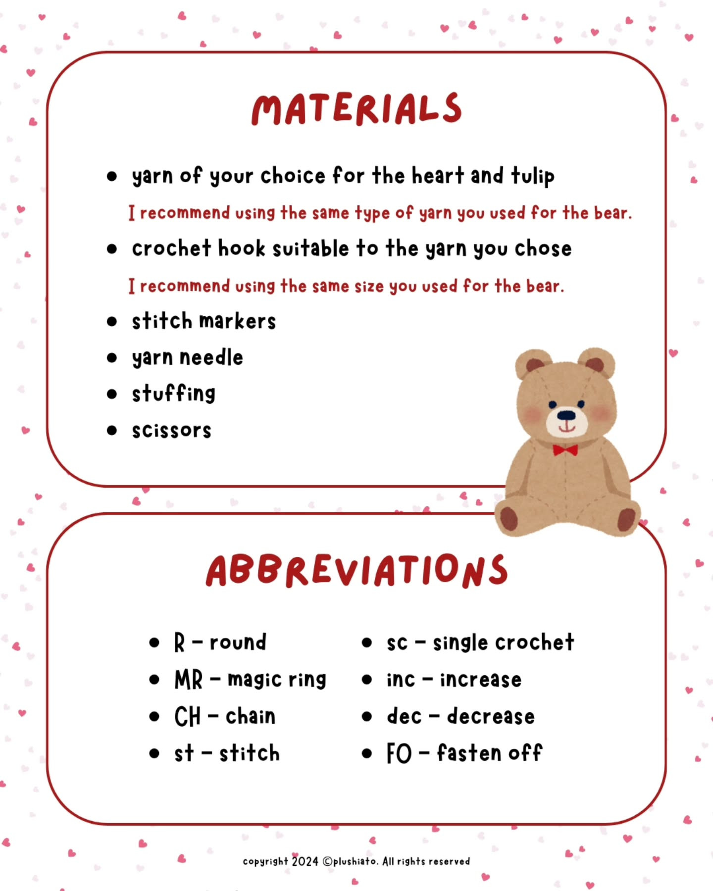 Free Crochet Pattern: Valentine's Day Winter Bears