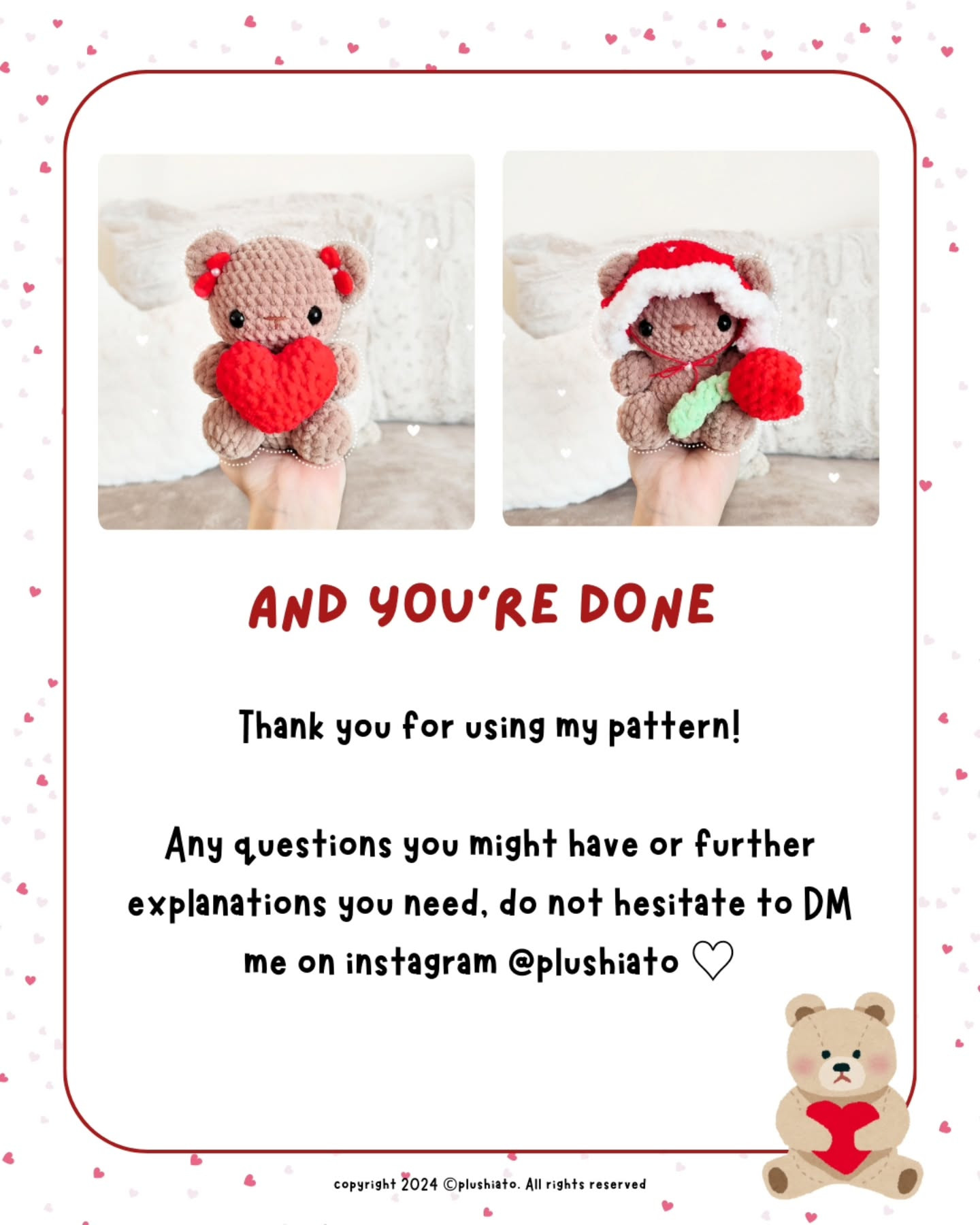 Free Crochet Pattern: Valentine's Day Winter Bears
