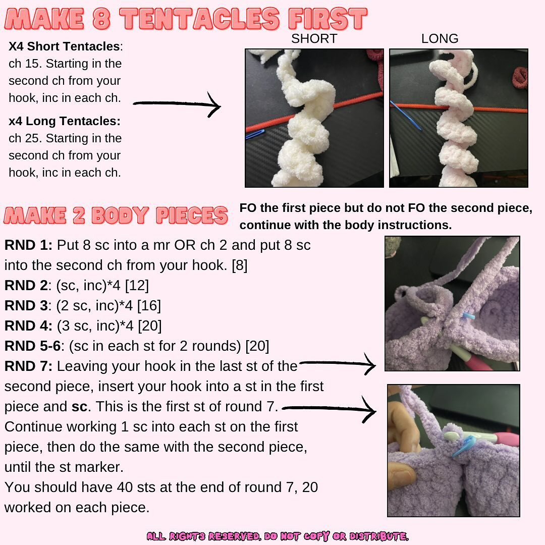 Free Crochet Pattern: Valentine's Jellyfish Amigurumi