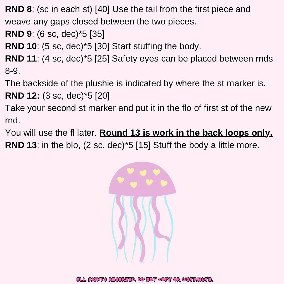 Free Crochet Pattern: Valentine's Jellyfish Amigurumi