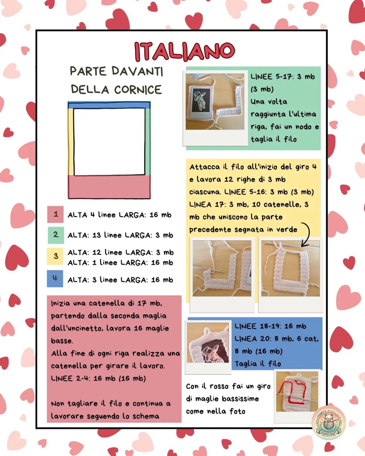 Free Crochet Pattern: Valentine's Polaroid Frame