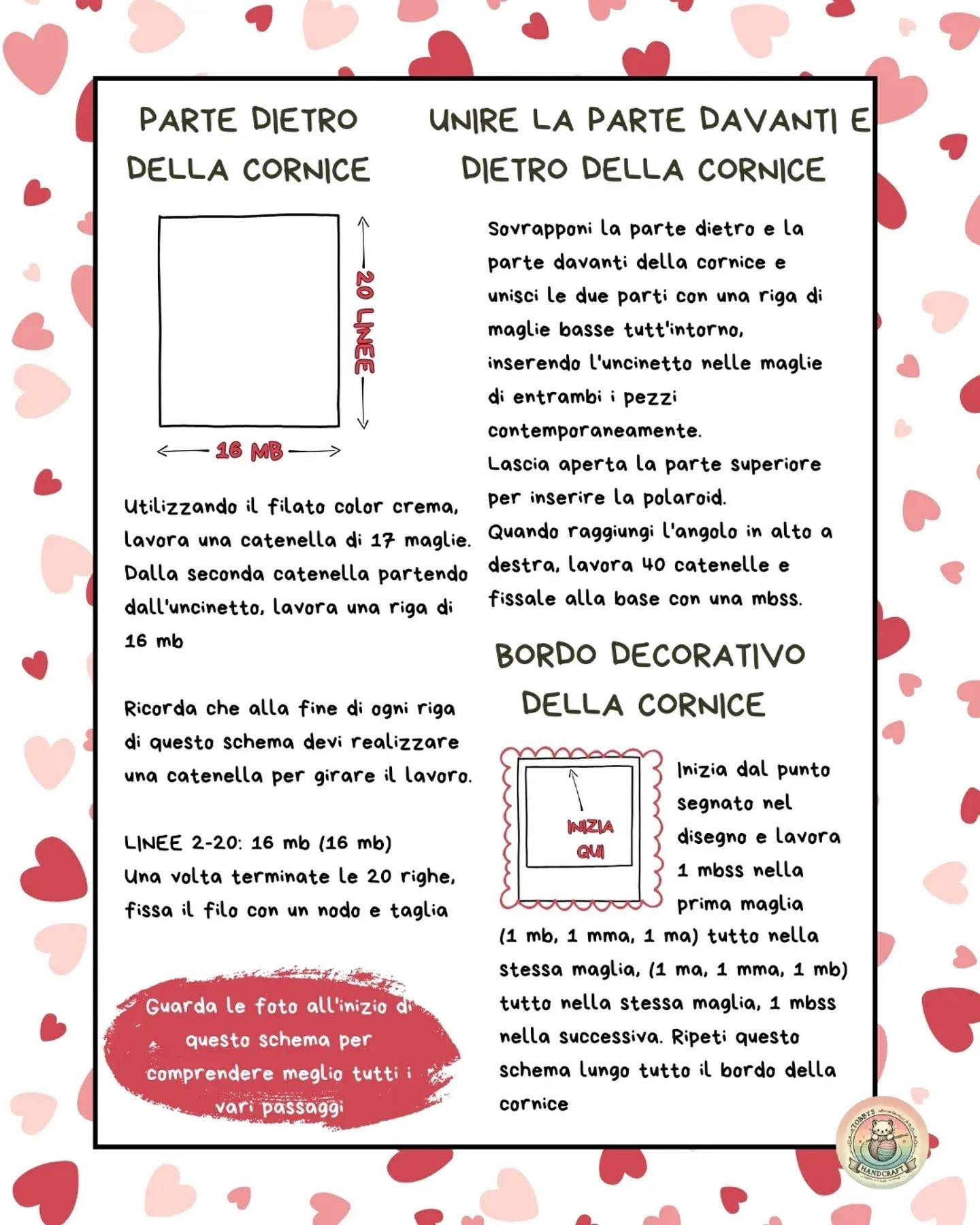 Free Crochet Pattern: Valentine's Polaroid Frame
