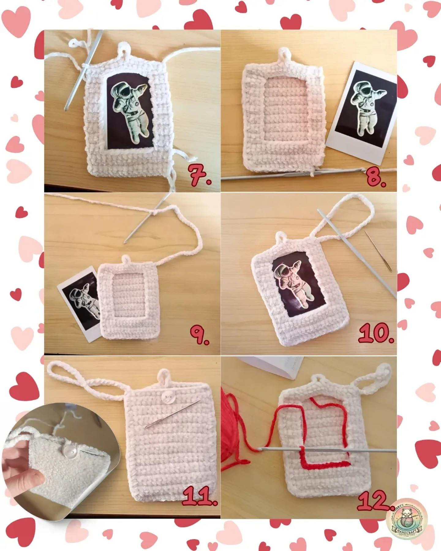 Free Crochet Pattern: Valentine's Polaroid Frame