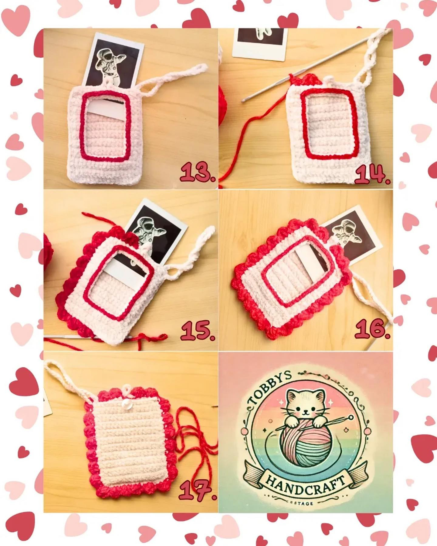 Free Crochet Pattern: Valentine's Polaroid Frame