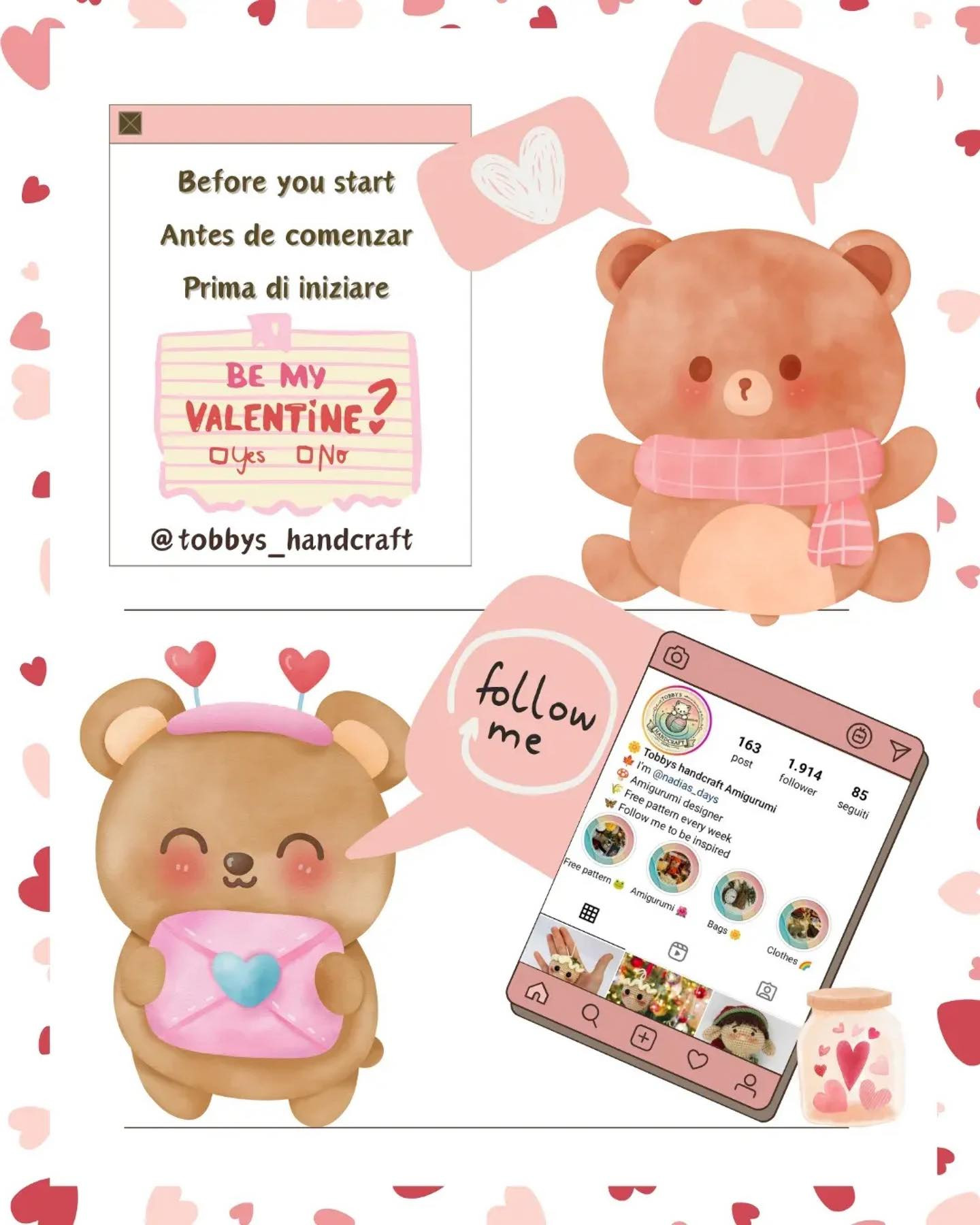 Free Crochet Pattern: Valentine's Polaroid Frame