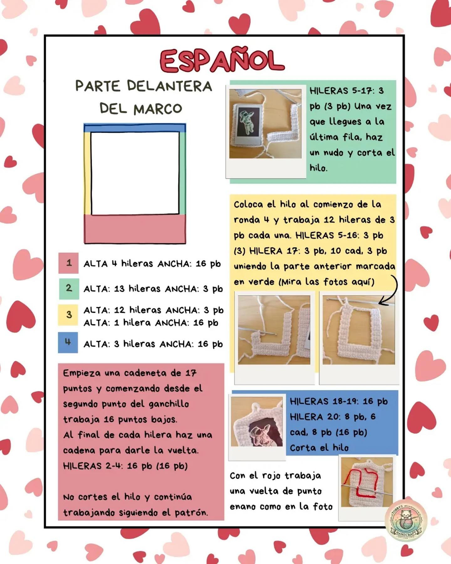 Free Crochet Pattern: Valentine's Polaroid Frame
