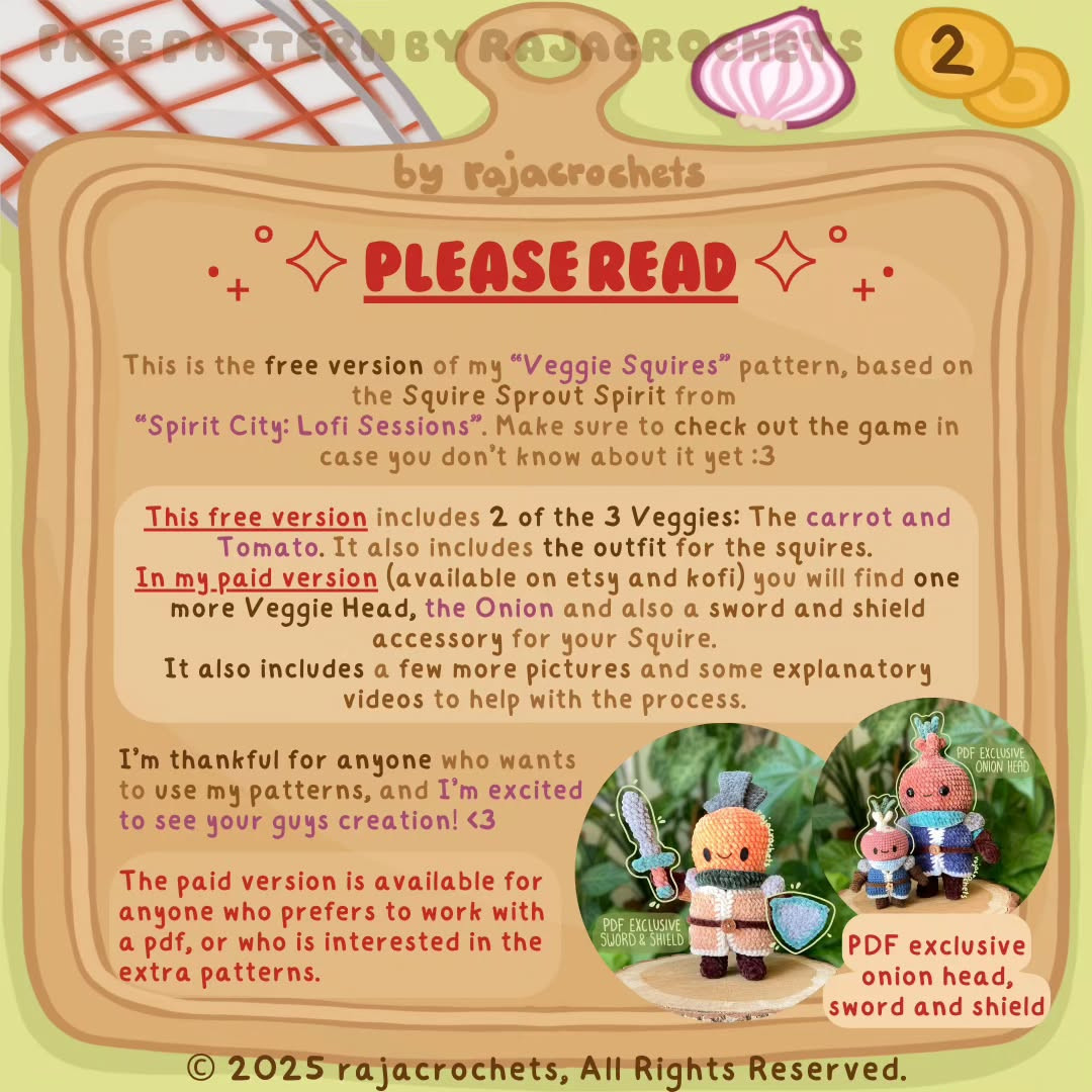 Free Crochet Pattern: Veggie Squires Family