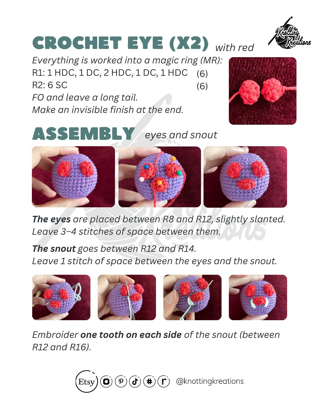 Free Crochet Pattern: Venonat Amigurumi