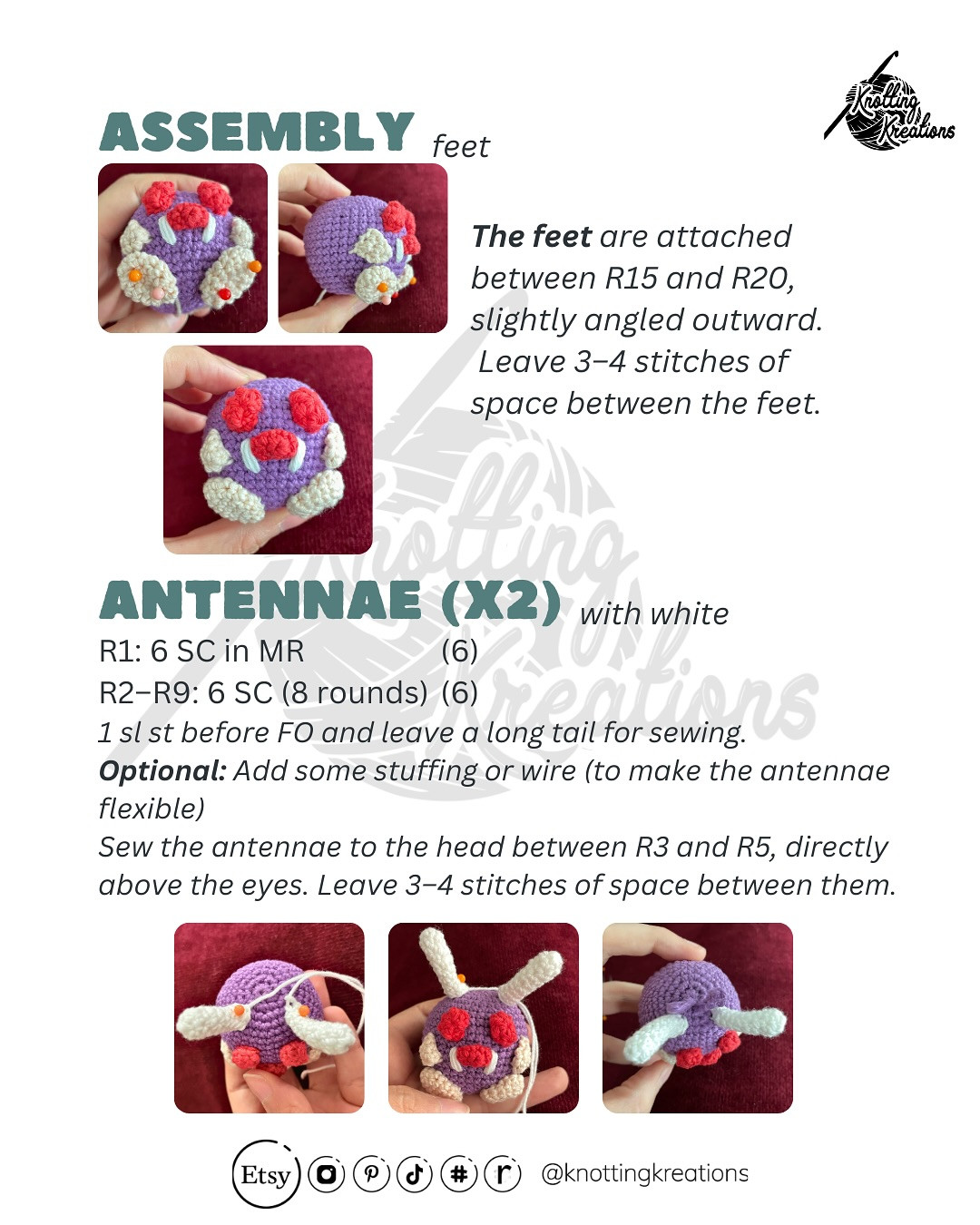 Free Crochet Pattern: Venonat Amigurumi