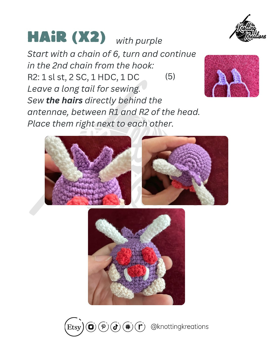 Free Crochet Pattern: Venonat Amigurumi