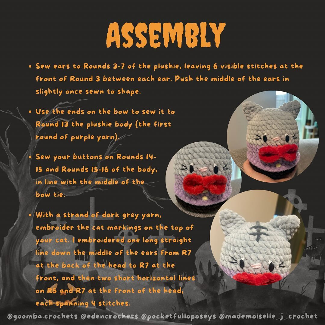 Free Crochet Pattern: Vlad the Vampire Cat Amigurumi