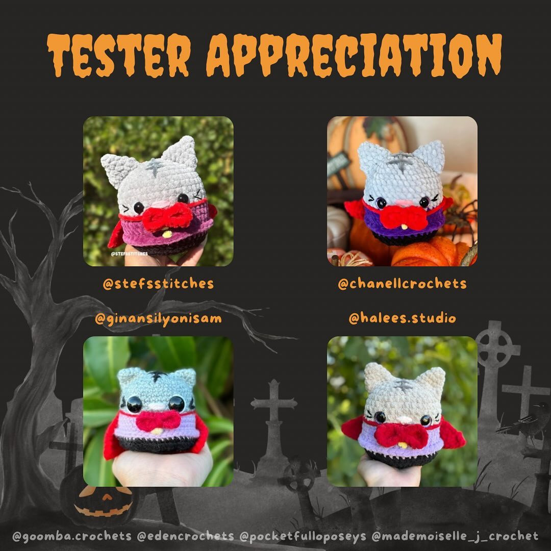 Free Crochet Pattern: Vlad the Vampire Cat Amigurumi