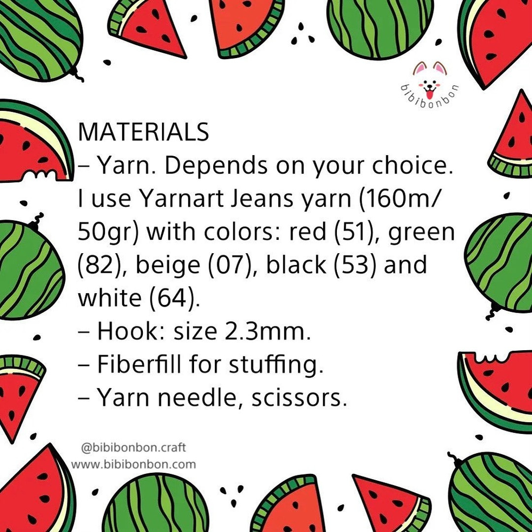Free Crochet Pattern: Watermelon Keychains