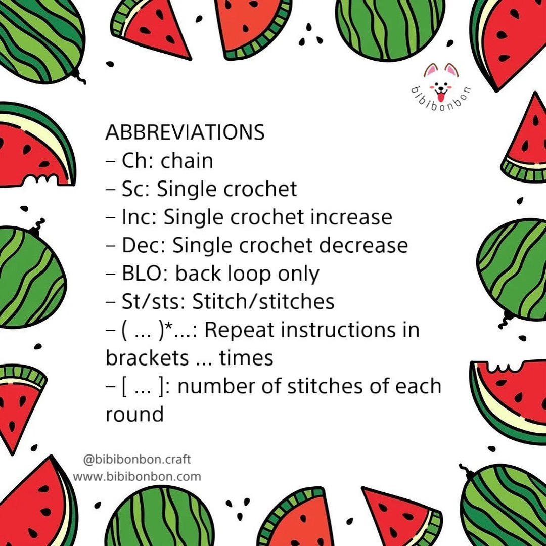 Free Crochet Pattern: Watermelon Keychains