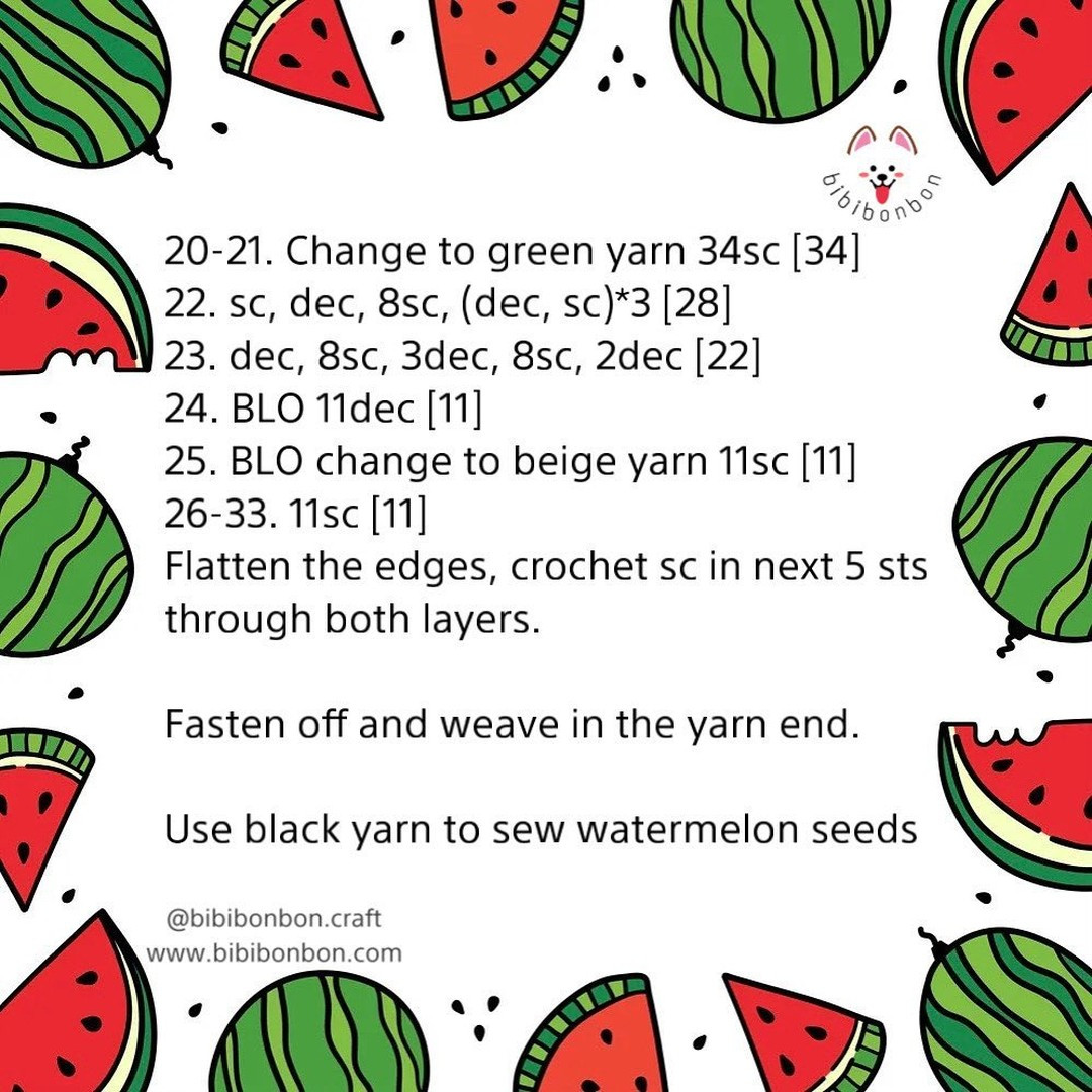 Free Crochet Pattern: Watermelon Keychains