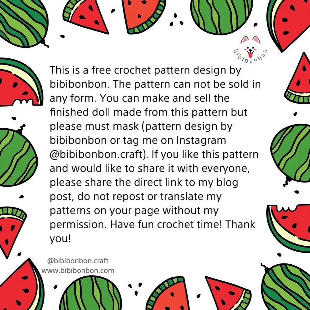 Free Crochet Pattern: Watermelon Keychains