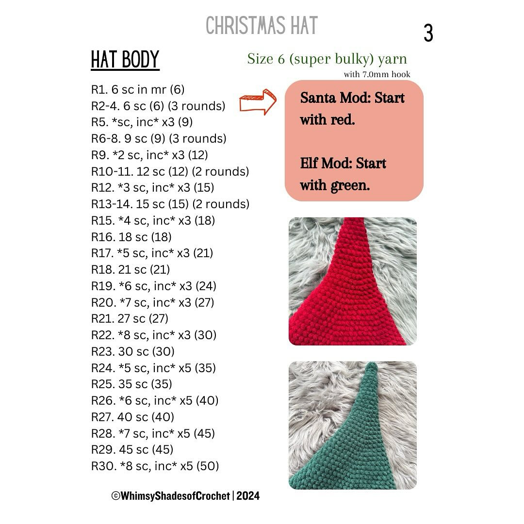 Free Crochet Pattern: Witchy Vibes Christmas Hats