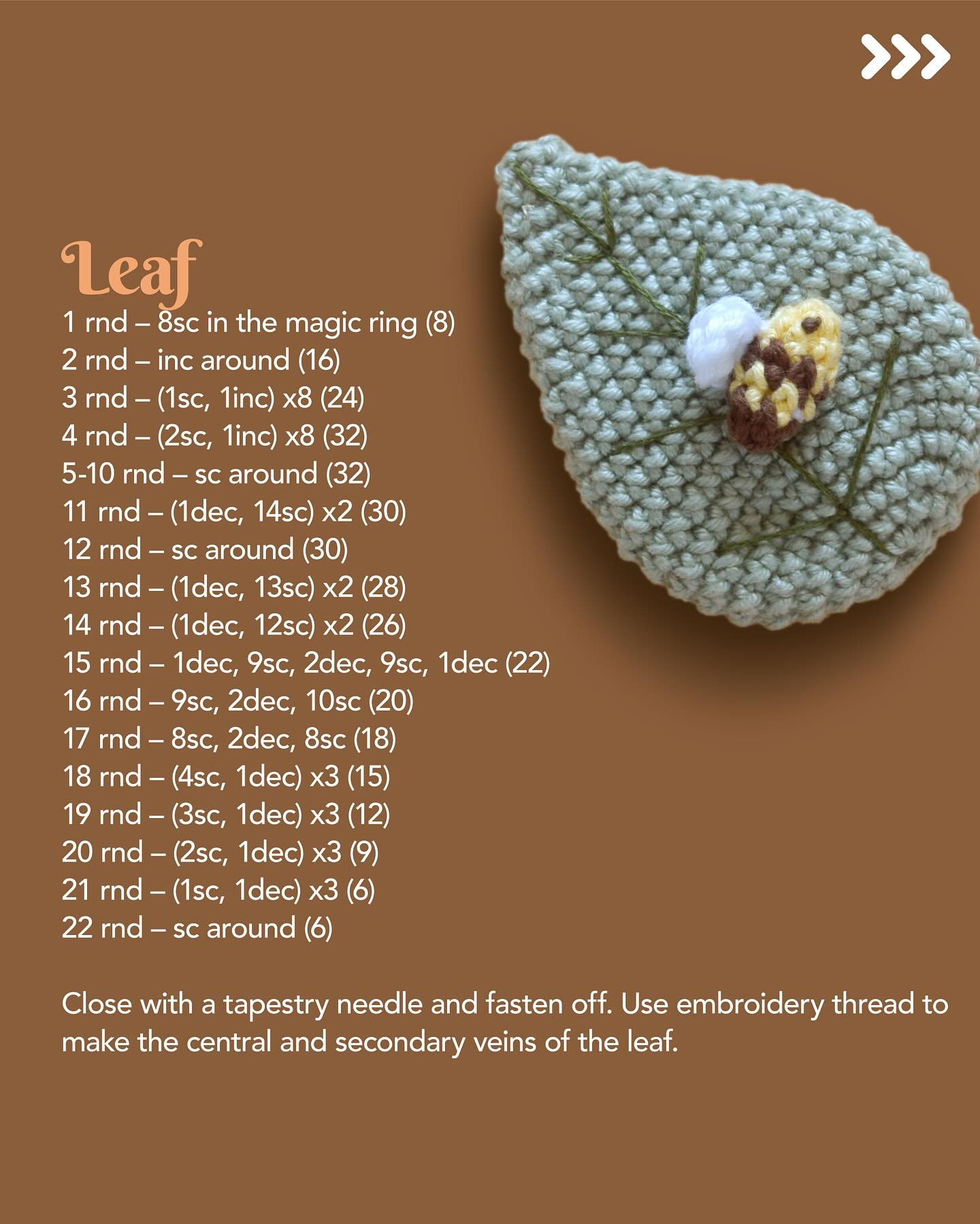 Free Crochet Patterns: Leaf & Flower Amigurumi