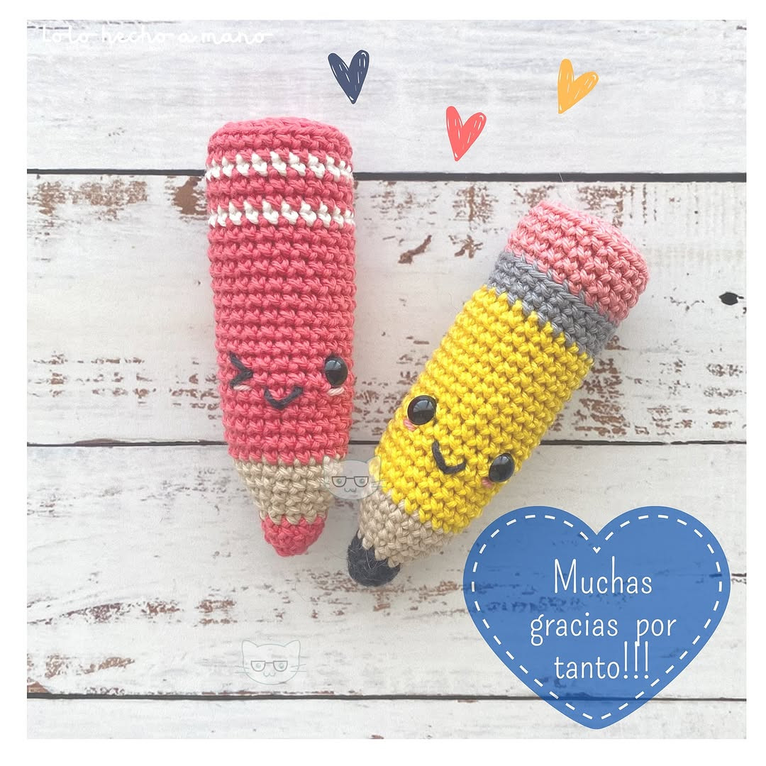 Free Crochet Pencil Pattern for Teacher's Day