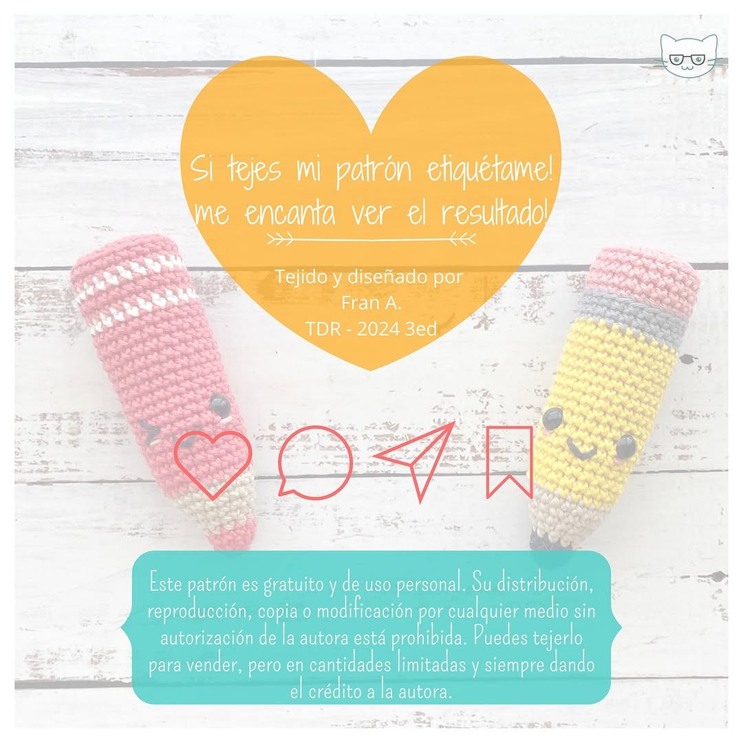 Free Crochet Pencil Pattern for Teacher's Day