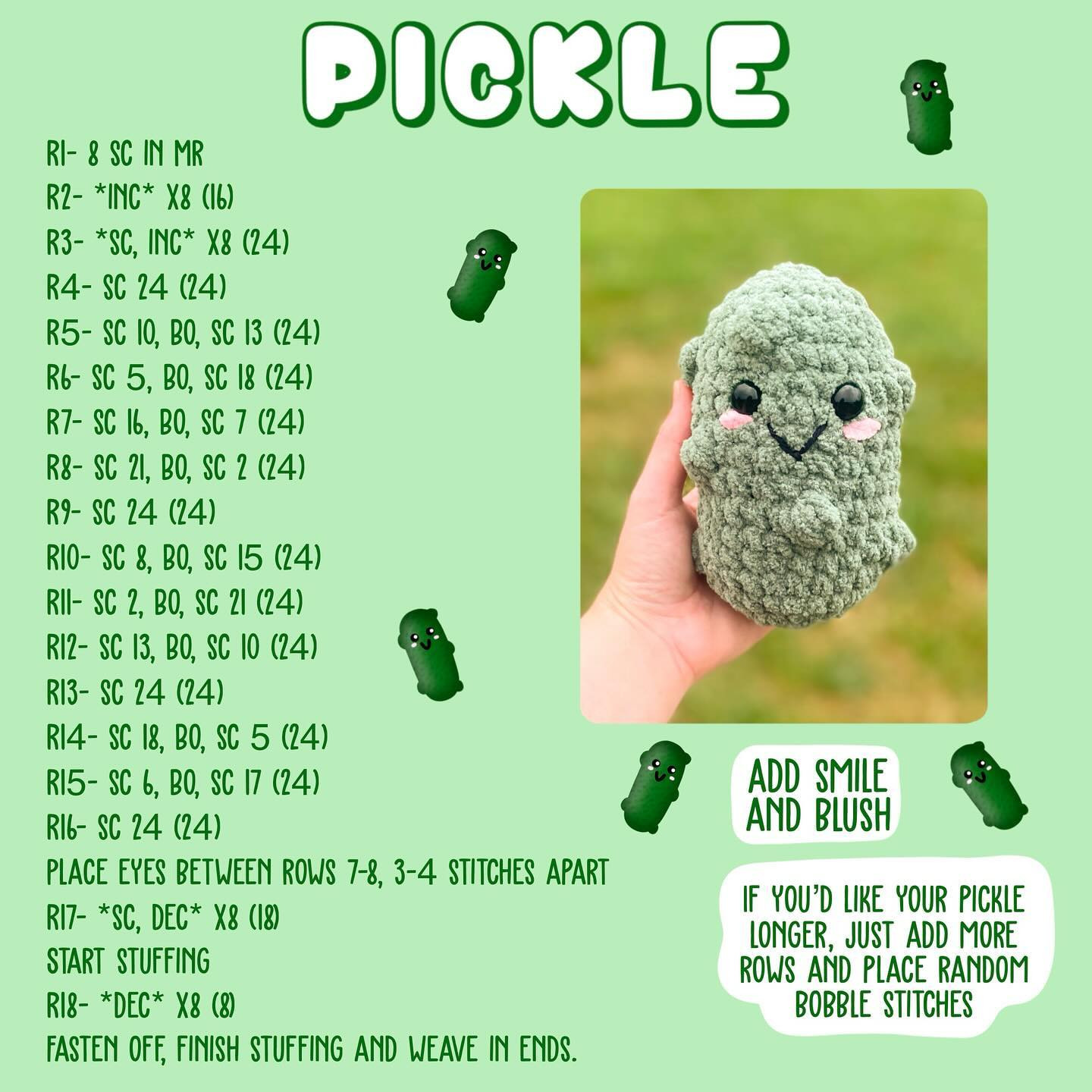 Free Crochet Pickle Pattern