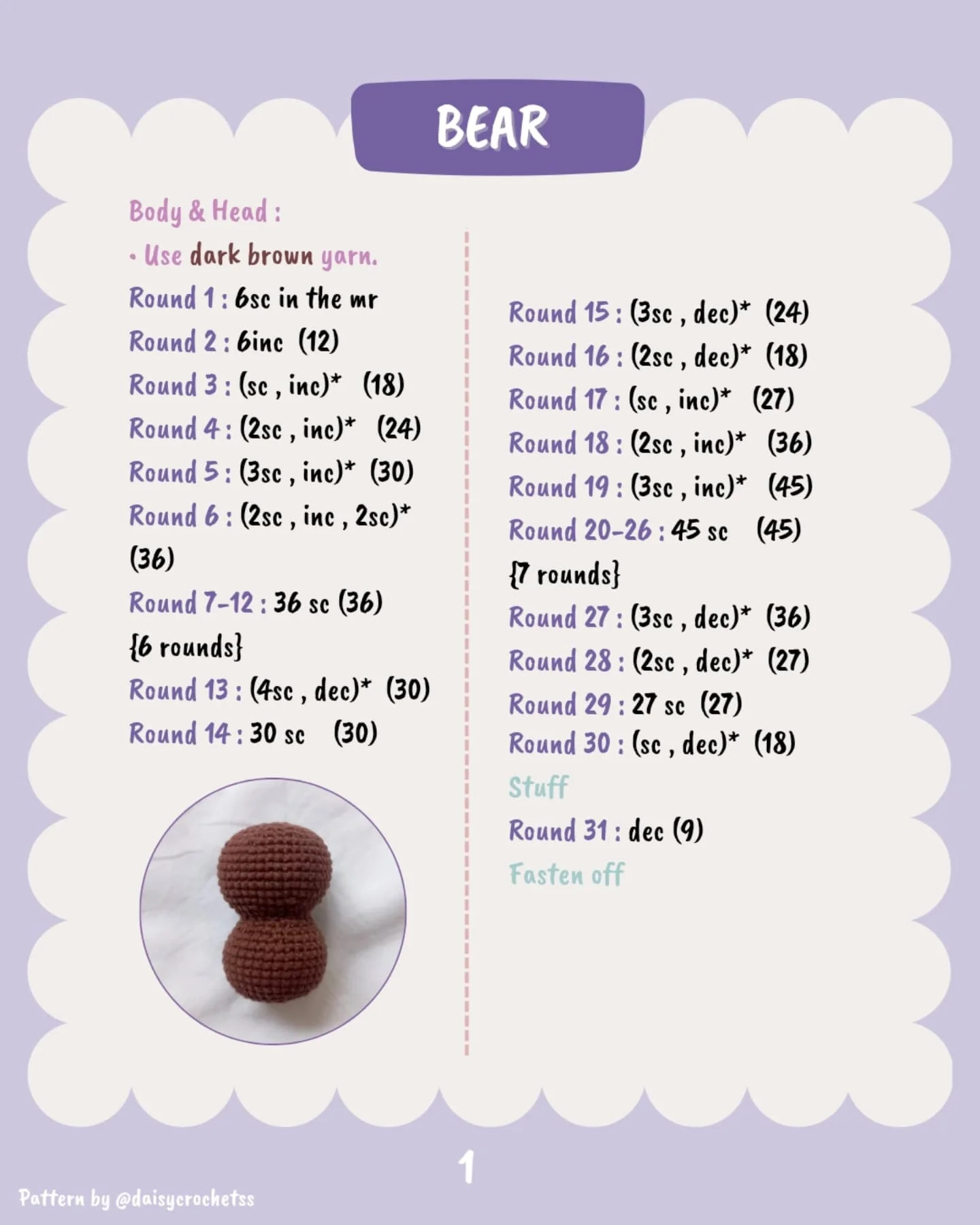 FREE Crochet Picnic Bear Pattern