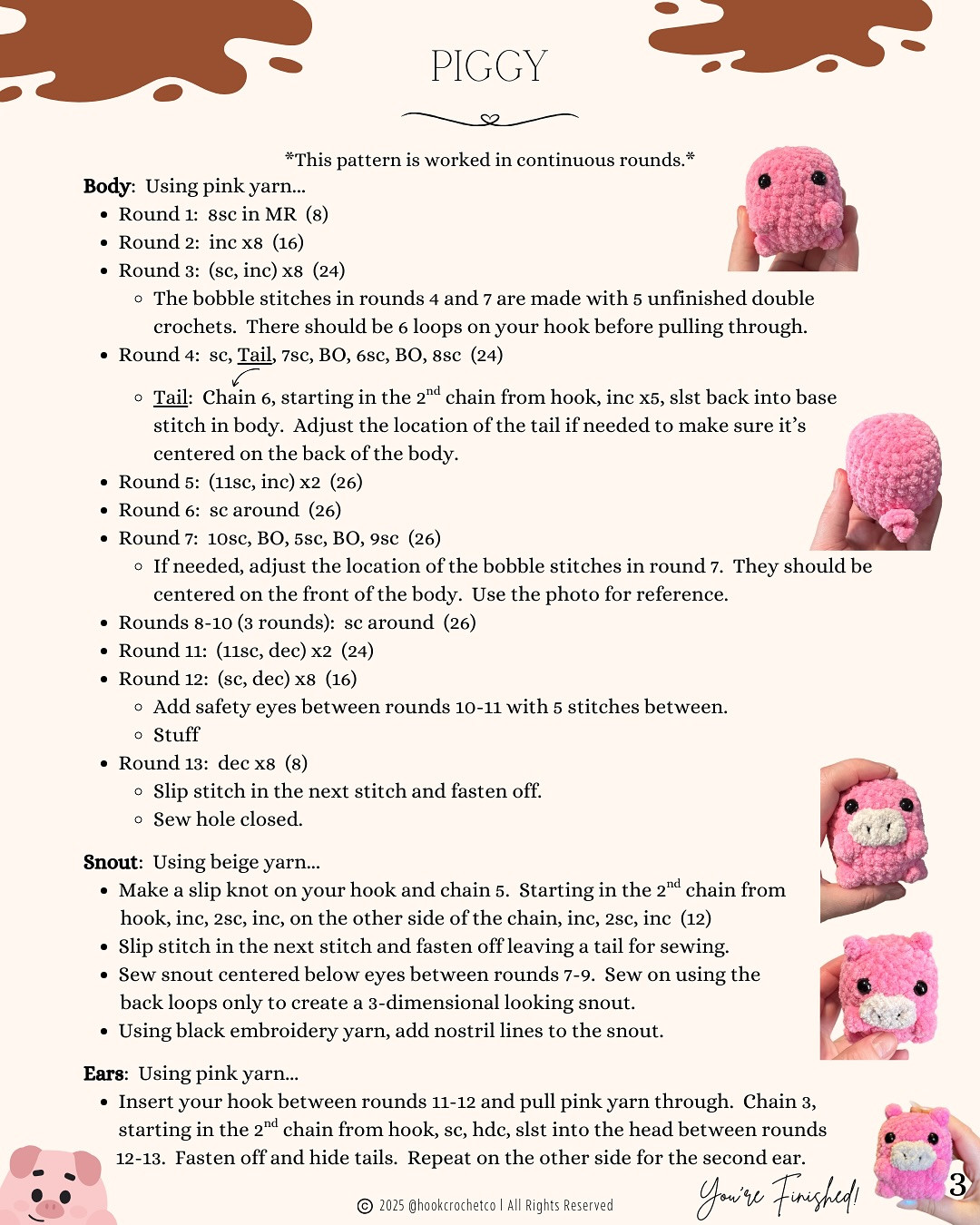 Free Crochet Piggy Pattern!